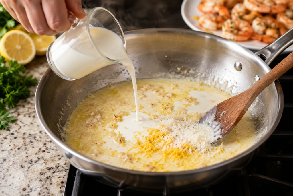 making-creamy-lemon-garlic-sauce.