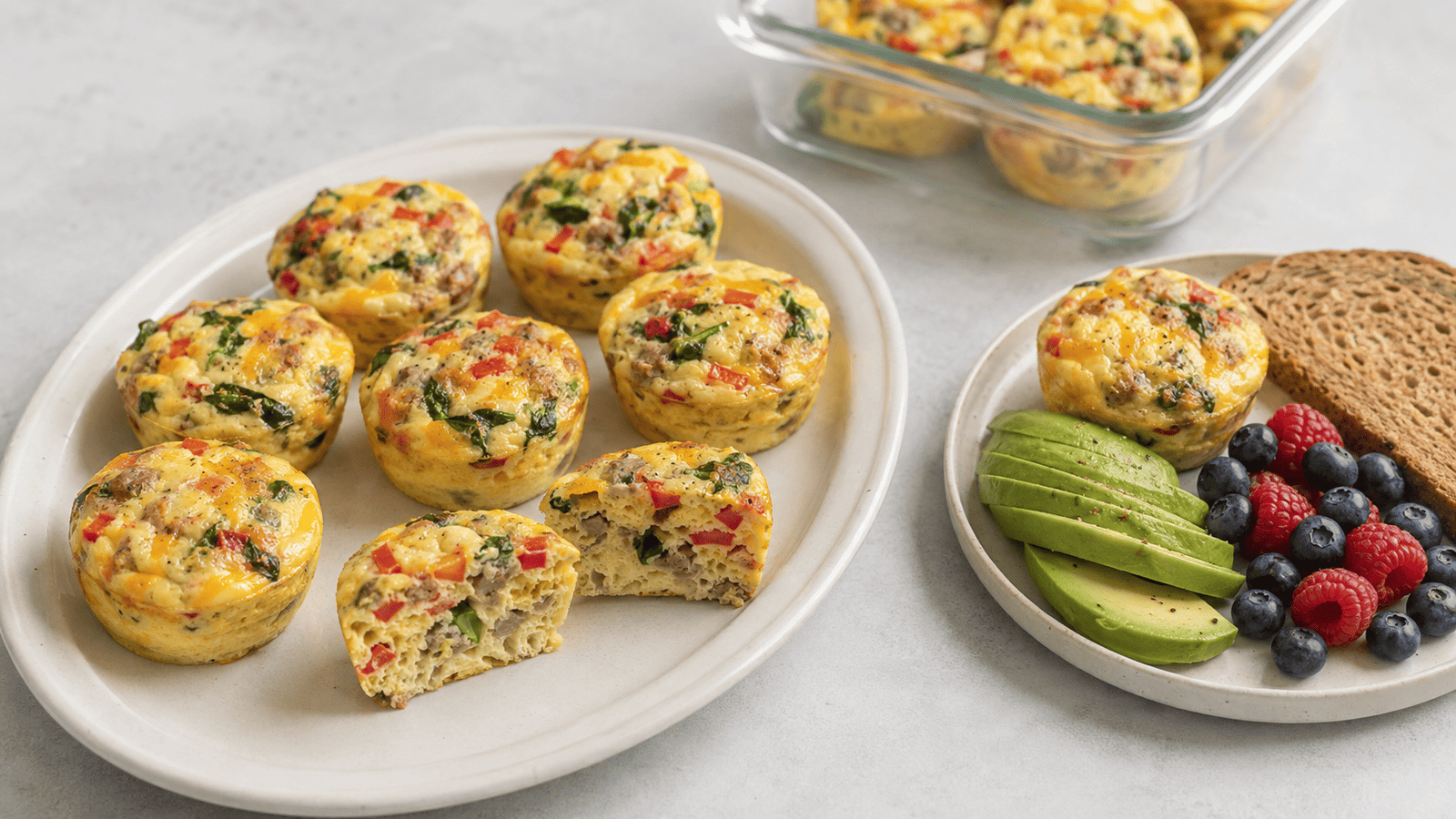 Easy high-protein egg bites prepared for meal-prep breakfasts