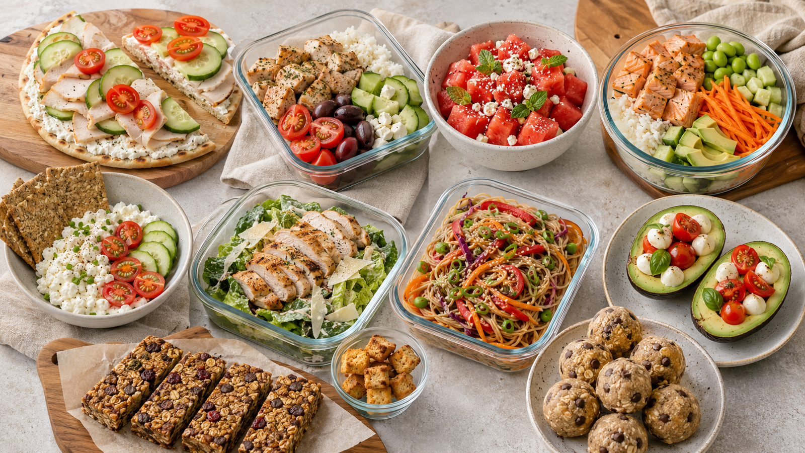 Collage of cold lunch ideas for teenagers and high schoolers